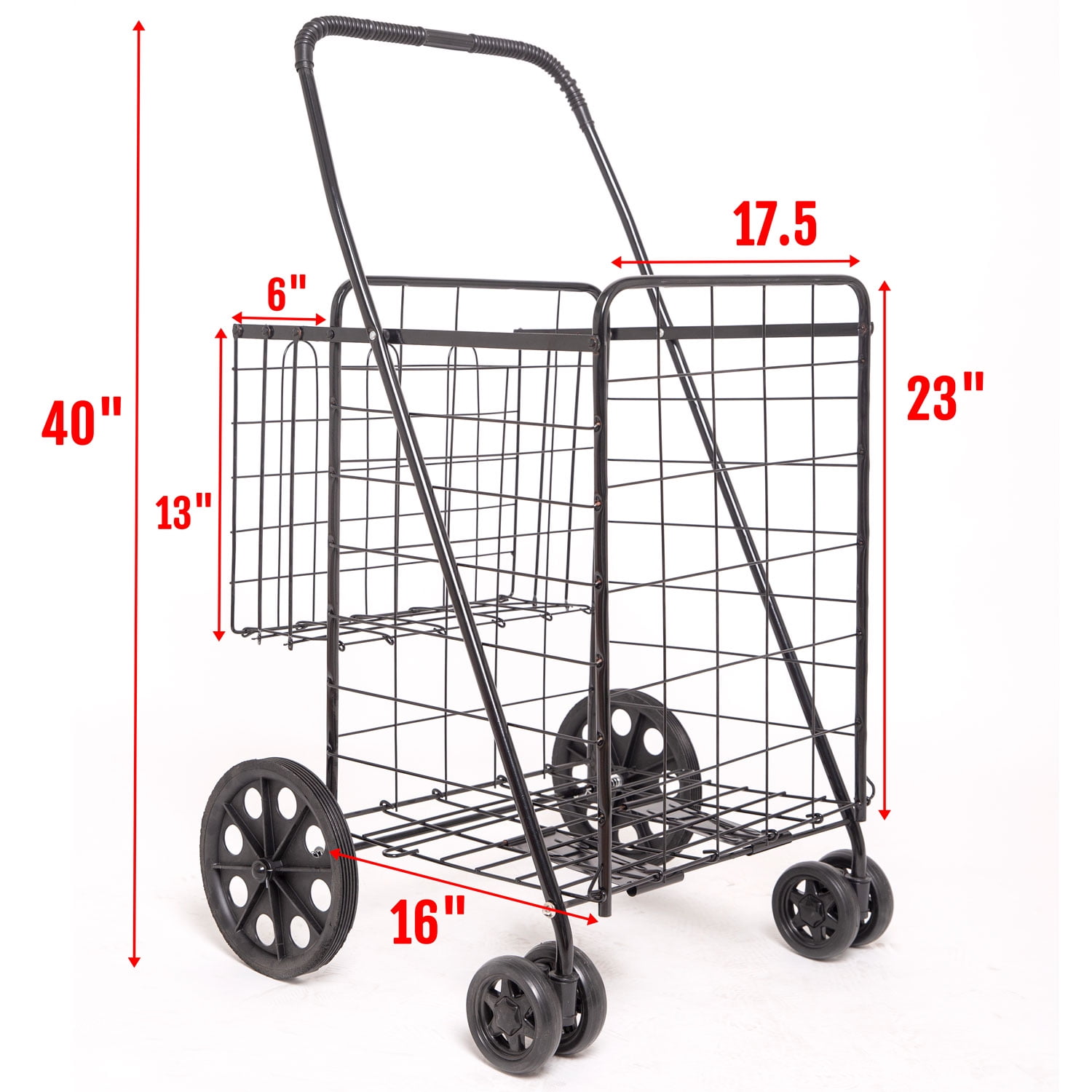 jumbo shopping cart with double basket