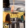thumbnail image 5 of Fsddascl Retro Rooster Outdoor Tablecloth - 60x60 Inch Square Dining Table Cover, Sunflower Farmhouse Animals Watercolor Waterproof Outdoor Table Cloth with Umbrella Hole & Zipper for Picnic/Patio, 5 of 7