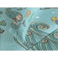 thumbnail image 4 of Ambesonne Cartoon Quilted Bedspread Set 3 Pcs, Marine Creatures Art, King Size, Teal Orange, 4 of 5