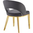 thumbnail image 3 of Meridian Furniture Roberto Gray Velvet Dining Chair, 3 of 7