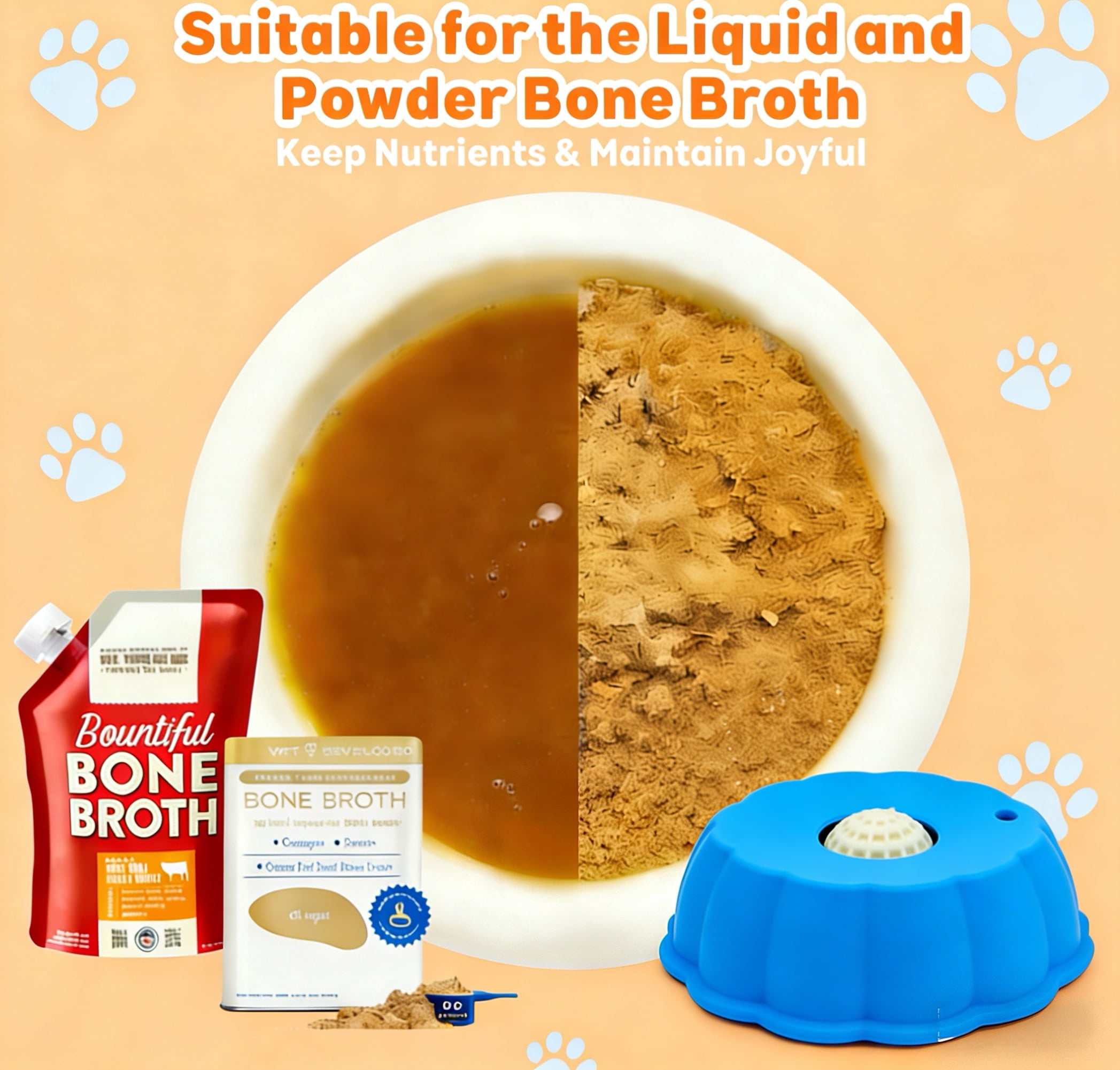 Dog Slow Feeder, Wet Food Liquid Treat Bowl, Anti-Slip Stable Bone Broth Dog Lick Bowl for All Breeds
