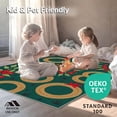 thumbnail image 4 of ODIKA 6'x9' Machine Washable Non-Slip Area Rug, Festive Holly Berry Wreath with Pine Cone Accent Floor High Traffic Rug, Green, 606117, 4 of 5