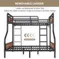 thumbnail image 6 of Hijob Twin over Full Bunk Bed, Antique Heavy Duty Metal Bed Frame with Storage Bag&Hooks for Adults Teens, Convertible into 2 Seperate Beds, Black&Brown, 6 of 11