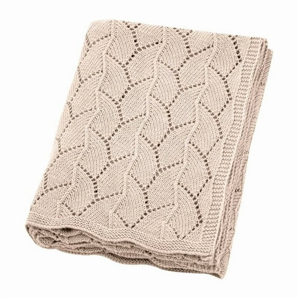 Manta de bebé Loyfoky 76x102 cm 100% algodón beige
