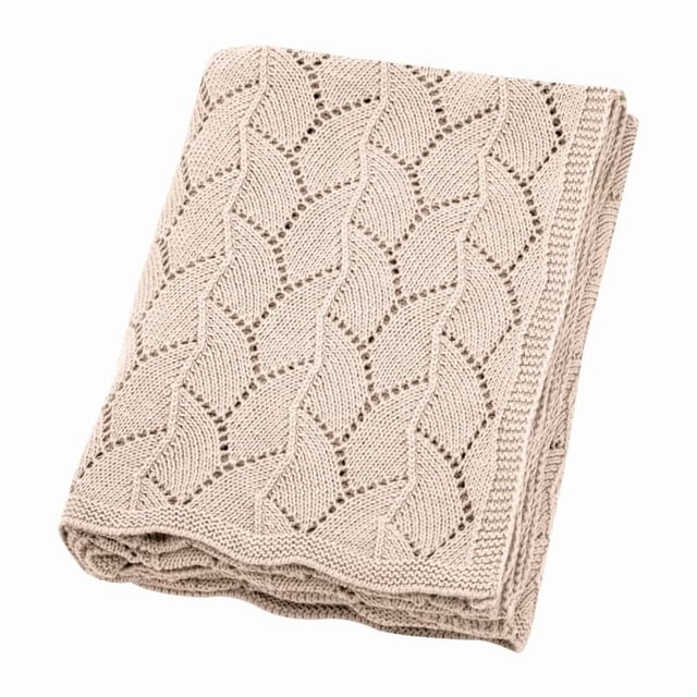Manta de bebé Loyfoky 76x102 cm 100% algodón beige
