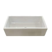 Fireclay Sink, Single Bowl Farmhouse Apron Kitchen Sink, White, 36