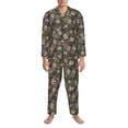 thumbnail image 3 of Sikiie Camouflage maple Mens Pajama Set, Soft Warm Long Sleeve Sleepwear, Cozy Button-Down Pjs for Men-XX-Large, 3 of 7