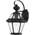 thumbnail image 3 of 8.5 inch 1 Light Black Outdoor Wall Lantern Pendant Lighting Fixture with Clear Beveled Glass Shade backed with Hand Crafted Solid Brass material for patio, front porch, entryway and more, 3 of 10