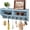Blue, variant on Key Holder Wall Mount - Mail Organizer Wall Mount with 6 Key Hooks and Storage Box for Sunglasses Storage and Dog Leash Holder Home Decor Rack Apartment Essentials Farmhouse Shelf Entryway Organizer