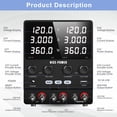 thumbnail image 3 of NICE-POWER Alimentation Double CC Variable : Série Régulée à Commutation Réglable 120V 3A (240V 3A) Parallèle (120V 6A) Haute Précision Port USB 5V/2A Alimentation de Banc et de Labo, 3 of 11