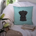 thumbnail image 3 of Caroline's Treasures BB1173PW1414 Checkerboard Blue Black Labrador Canvas Fabric Decorative Pillow , 14Hx14W, multicolor, 3 of 4