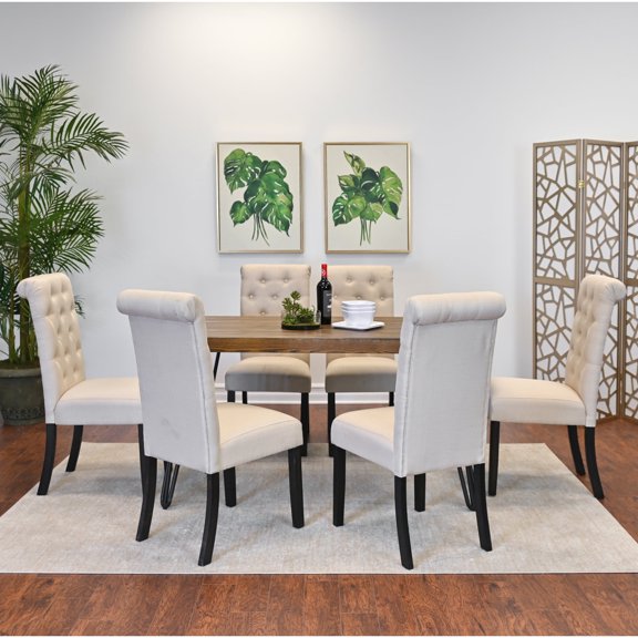Newboti Furniture Ashford 7-Piece Dining Set, Hairpin Dining Table with 6 Chairs, 4 Color Options 74681