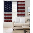 thumbnail image 3 of Blackout Curtains for Bedroom, American Flag Room Darkening Window Drapes for Living Room, Vintage Brick Wall Star Striped Red Blue Thermal Insulated Grommet Curtains, 42x63 inch, 2 Panels, 3 of 9