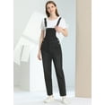 thumbnail image 3 of INSPIRE CHIC Peto De Mezclilla Ajustable Elástico Informal Para Mujer, Mono Largo, Pantalones Vaqueros, Monos Negro M, 3 of 5