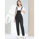 thumbnail image 3 of INSPIRE CHIC Peto De Mezclilla Ajustable Elástico Informal Para Mujer, Mono Largo, Pantalones Vaqueros, Monos Negro XS, 3 of 5