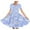 Blue, variant on Pounoo Party Dresses for Girls New Style Print Round Neck Short Sleeve Mid-Length Summer Dresses Flounce Lightweight Girls Casual Dresses