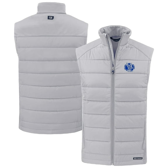 Men's Cutter & Buck Gray Air Force Falcons Evoke Hybrid Eco Softshell Recycled Full-Zip Vest