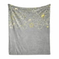 thumbnail image 1 of Grey and Yellow Soft Flannel Fleece Throw Blanket, Christmas Themed Ornament Holiday Hearts and Flowers, Cozy Plush for Indoor and Outdoor Use, 60" x 80", Beige Yellow Pale Grey, by Ambesonne, 1 of 6