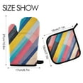 thumbnail image 2 of Yayeee Oven Mitts and Pot Holder Set of 2 Heat Resistant Kitchen Gloves Baking Hot Pad, Color Striped, 2 of 5