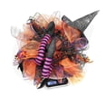 thumbnail image 3 of Halloween Wreaths for Front Door, Halloween Wreath with Witch Hat Witches Legs Halloween Home Party Decorations, 3 of 7