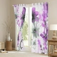 thumbnail image 3 of Flower 30%-50% Blackout Curtains Daisy Floral Curtains for Women, Orchid Gradient Curtains & Drapes Vintage Ombre Living Room Curtains, Oil Painting Aesthetic Window Curtains Room Decorative, 3 of 5
