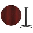 thumbnail image 2 of Bowery Hill Table de Bar de Restaurant Ronde de 42 Pouces en Noir et Acajou, 2 of 4