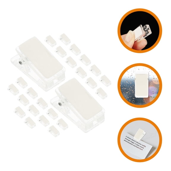 jojofuny 35-Piece Lightweight Plastic Spring Badge Clips with Strong Adhesive Backing for ID Cards and Daily Use