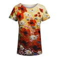 thumbnail image 2 of Gvmfive Women Short Sleeve Tops Blouse Casual Loose Floral Print T Shirt, 2 of 7
