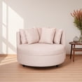 thumbnail image 4 of Ilios Innova | Sofá Redondo de Una Plaza Beige con Tapizado en Tela, Diseño Moderno para Sala u Oficina, Sillón Individual Descanso y Decoración., 4 of 9