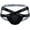 Black, variant on Men's Sexy Ice Silk Jockstarp Bikini Breathable U-Convex Cross V-Low Waist Underwear