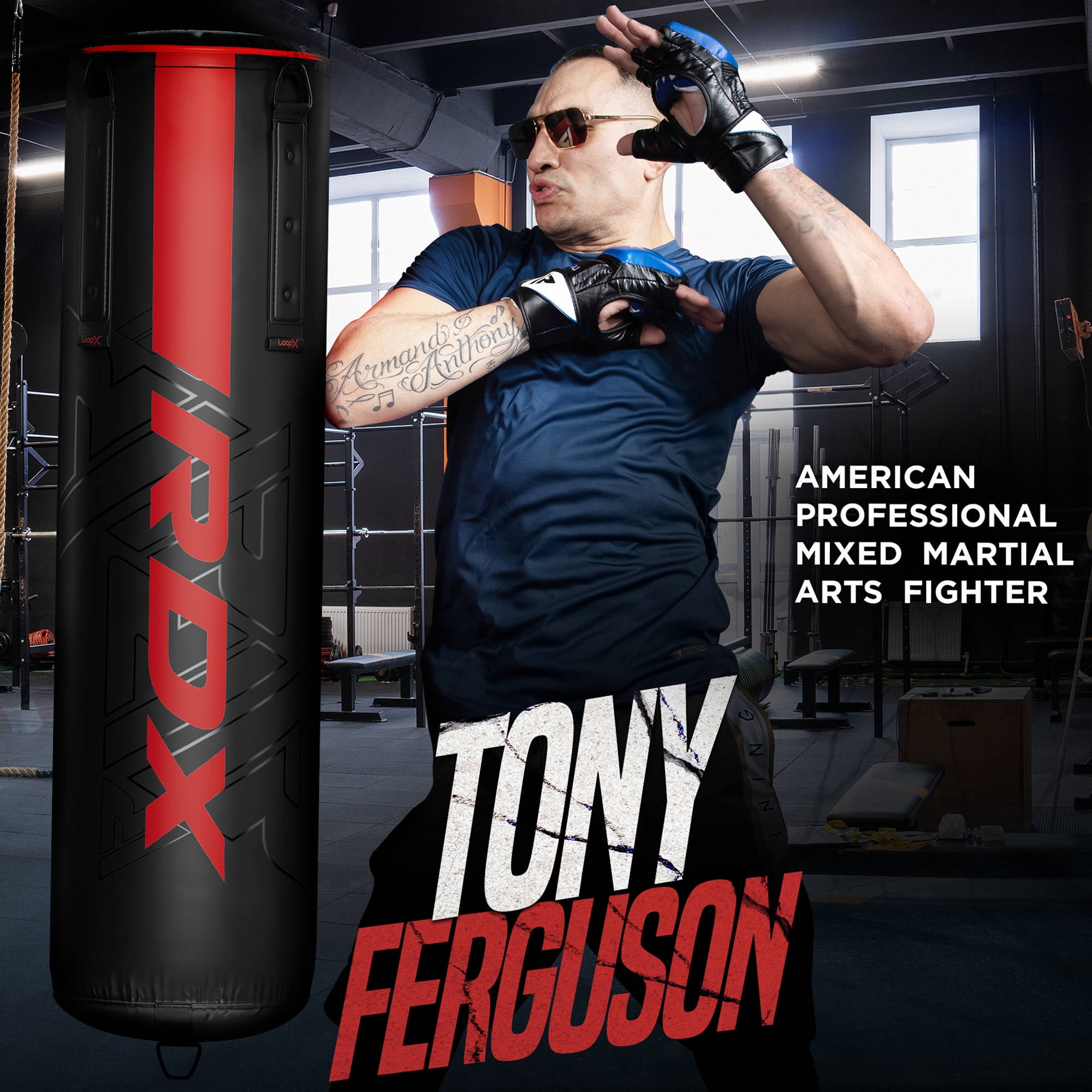 RDX Punch Bag 60lb&80lb, Leather Adult Punch Bag and Boxing Gloves, 5ft, Red