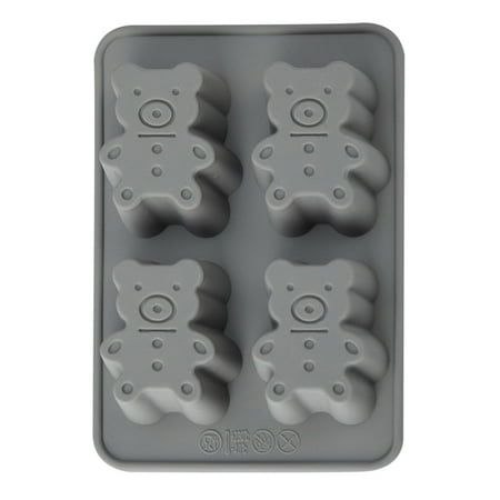 

Creative Silicone Mould Bear Silicone Cake Mould 4 Hole Cartoon Biscuit Baking Pans Microwave Heat Resistant Baking Pans