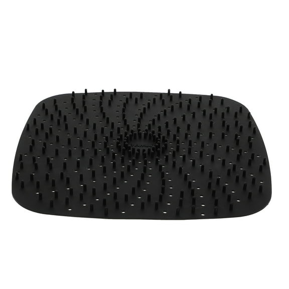 OFFIGAM Black Non-Stick Silicone Air Fryer Liner Perforated Baking Mat Kitchen Accessory for Easy Cooking and Cleanup