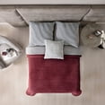 thumbnail image 6 of Ultra-Soft Full XL / Queen Size Sherpa Blanket, Cozy and Warm Double-Sided Plush Blanket Burgandy and Grey, 79" x 88", Machine Washable, 6 of 7