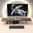 thumbnail image 6 of SUIBIAN Wooden Monitor Stand Riser with Wireless Charging USB Port Desktop Organizer Shelf 31.5 Inch Large 1 Pack, 6 of 8
