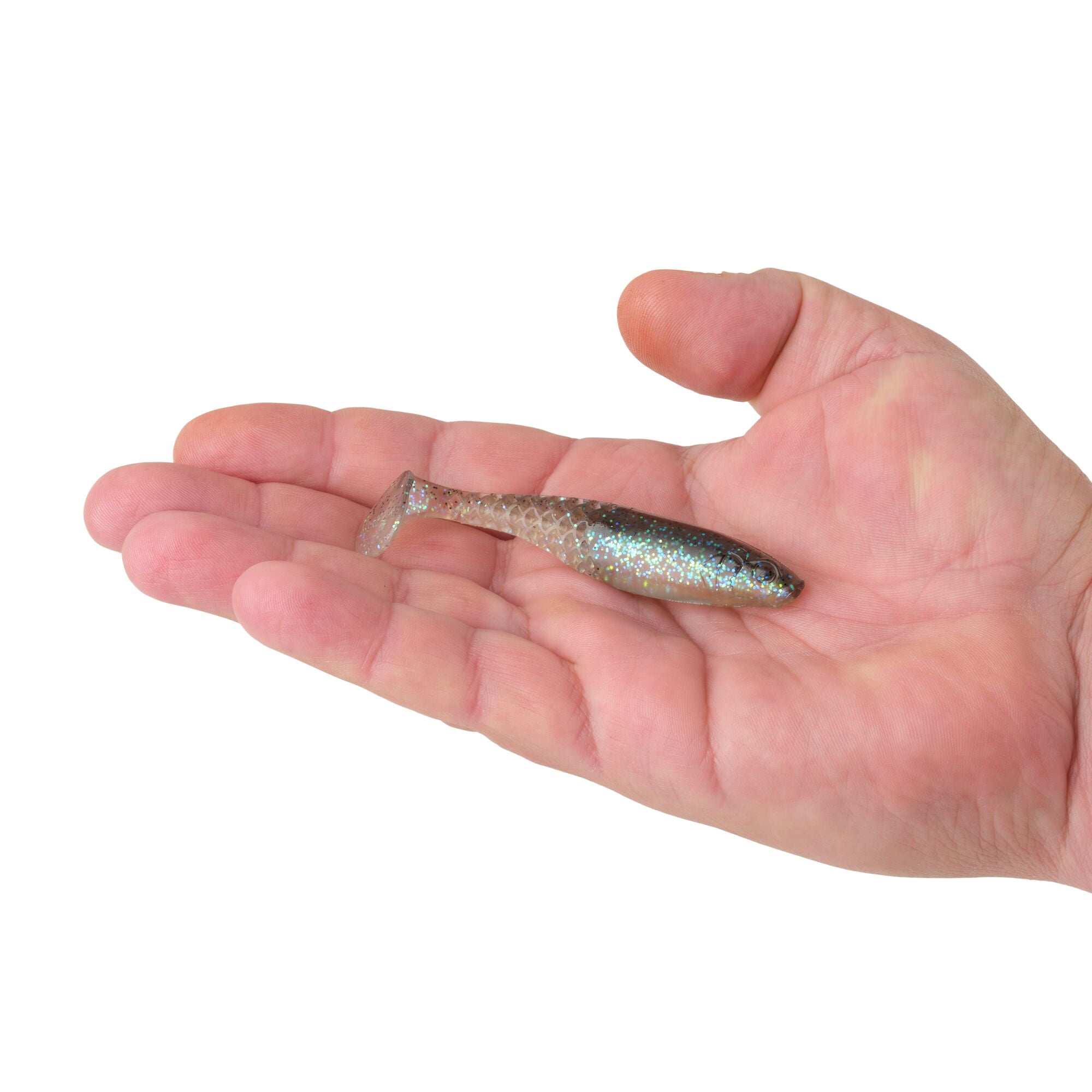 Berkley PowerBait® Paddlin' PowerStinger, 3.5 in, Swimbaits - Paddle Tail, Electric Shad (7 Count)