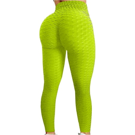 

Dadaria Leggings for Women Plus Size Clearance Bubble Hip Lifting Exercise Fitness Running High Waist Yoga Pants Yellow S Female