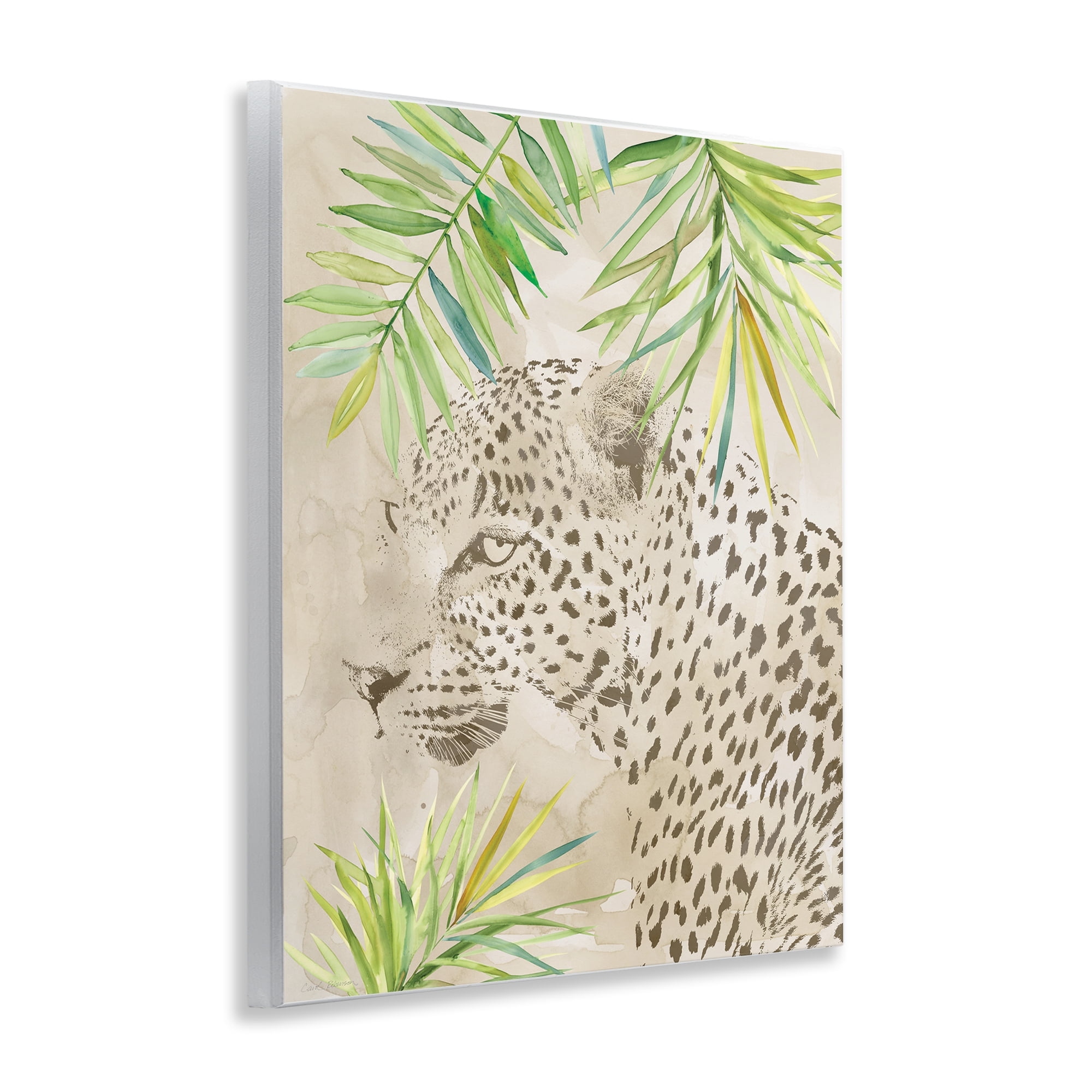 Stupell Industries Leopard Impression & Palms Animals Painting Unframed Art Print Wall Art, 11 x 14