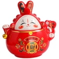 thumbnail image 4 of FRCOLOR  Ceramic Container with Lid Tea Storage Tank Airtight Jars Red Rabbit, 4 of 8