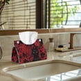thumbnail image 5 of COEQINE Facial Tissue Holder Cover PU Leather Rectangle Napkin Facial Tissue Dispenser Organizer for Living Room, Kitchen, Bathroom, Car, Halloween Home Decor, Black Cat Cobweb Bloody Handprint, 5 of 7