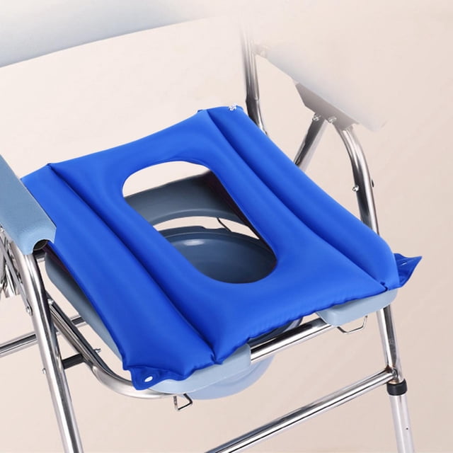 Cojín de asiento portátil Plegable Sellado Multipropósito Reutilizable Transpirable Cómodo Inflable para baño Viajes Oficina Uso en el hogar Ancianos CLORURO DE POLIVINILO Perfecl Cojín de asiento de inodoro