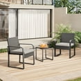 thumbnail image 6 of Patio Furniture Set on Sale, All-Weather Outdoor Rattan Bistro Wicker Chairs with Glass Table for Lawn, Poolside, Porch, Gray, 6 of 8