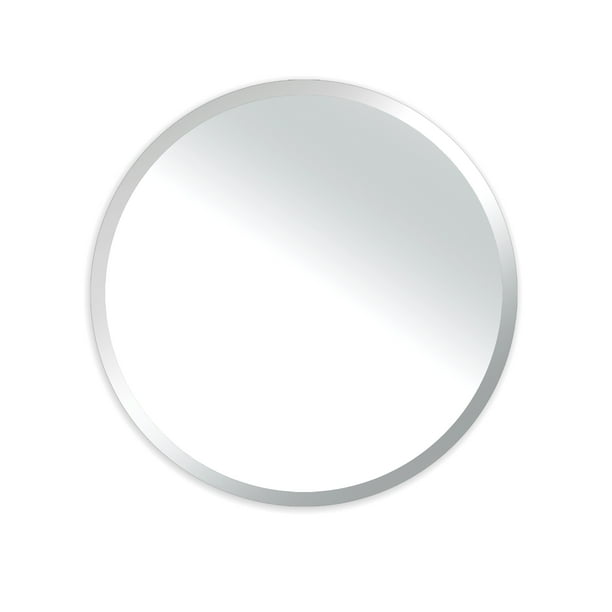 Westport 28 In Frameless Round Beveled Mirror Com Westport 28 In Frameless Round Beveled, Round Frameless Mirror