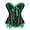 Green, variant on Corset Tops for Women Retro Lace Ruffle Trim Bustier Gothic Waist Cincher Corset Top Halloween Party Costume
