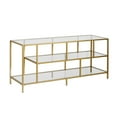 thumbnail image 4 of Evelyn&Zoe Winthrop Rectangular TV Stand with Glass Shelves for TV's up to 60", Brass, 4 of 9