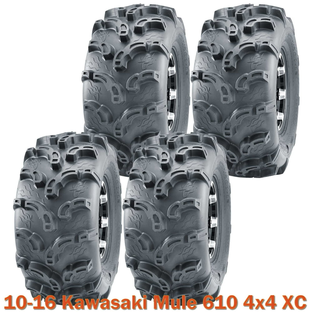 1016 Kawasaki Mule 610 4x4 XC Complete Set ATV Tires 26x912 Super Lug