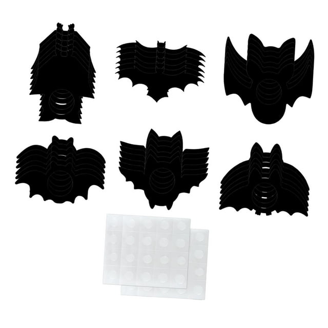 36 recortes de cara de murciélago de Halloween, fondo de fotos, accesorios de papel de murciélago para disfraces, bailes, ventanas, pizarras blancas,