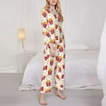 thumbnail image 3 of Fotbe Popcorn Conjunto de Pijama de Manga Larga para Mujer con Estampado, Ropa de Dormir de 2 Piezas, Conjunto de Casa Suave y Cómodo con Bolsillos-Medium, 3 of 7
