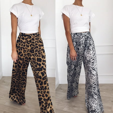 Multitrust Womens High Waist Plain Palazzo Wide Leg Flared Ladies Loose Trousers Pants