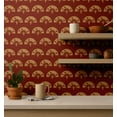 thumbnail image 4 of S4Sassy Peel & Stick Vinyl Wallpaper, Japanese Fan Print Wall Paper Contact Paper Waterproof- Brown, 25"X240", Textured Finish, Removable Asian Style Covering For Home Decor In Bedrooms, 4 of 9